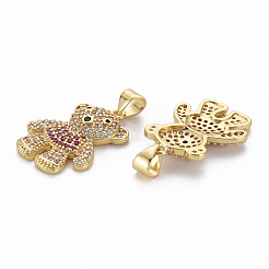 Brass Micro Pave Cubic Zirconia Pendants&nbsp;ZIRC-Q200-047-NF
