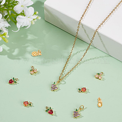 10Pcs 5 Styles Brass Charms&nbsp;ZIRC-BBC0003-39