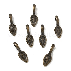 Tibetan Style Alloy Glue-on Flat Pad Bails&nbsp;TIBEP-Q064-183AB-NR