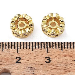 Brass Micro Pave Cubic Zirconia Beads&nbsp;KK-A189-03G-02