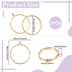 2Pcs 304 Stainless Stee Locket Pendants&nbsp;STAS-UN0064-12G