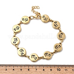 12 Constellations 304 Stainless Steel Link Chain Bracelets&nbsp;BJEW-I239-01G-03
