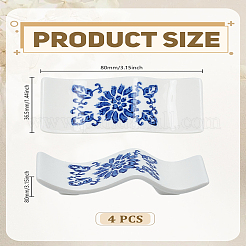 Porcelain Chopsticks Rest Dinner Spoon Stand Knife Fork Holder&nbsp;DJEW-WH0043-72