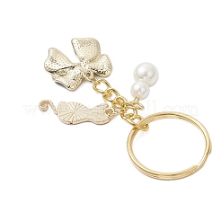 3Pcs 3 Styles Alloy Enamel & Glass Imitation Pearl Keychains&nbsp;KEYC-JKC01301