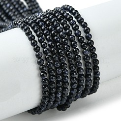 Synthetic Blue Goldstone Beads Strands&nbsp;G-N0200-01D-2mm