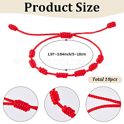 10Pcs Nylon Cord Braided Bracelets for Women Men&nbsp;BJEW-SC0001-80