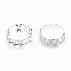 Brass Lace Edge Bezel Cups&nbsp;X-KK-C1764-3-S-NR