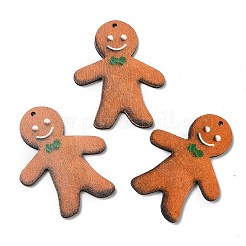 Single Face Christmas Printed Wood Big Pendants&nbsp;WOOD-D025-22