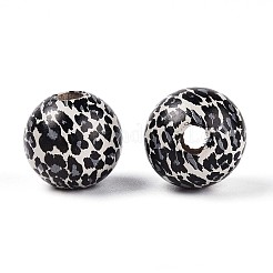 Printed Schima Wood Beads&nbsp;WOOD-N017-01B