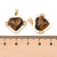Natural Tiger Eye and Freshwater Shell Pendants&nbsp;KK-H538-24A-G