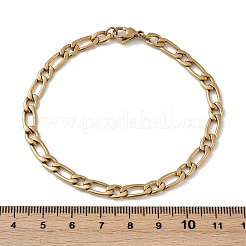 Ion Plating(IP) 304 Stainless Steel Figaro Chain Bracelets&nbsp;BJEW-L637-04A-G