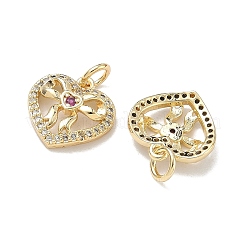 Brass Micro Pave Cubic Zirconia Pendants&nbsp;KK-D235-10G-02