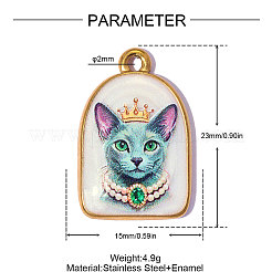 Printed 304 Stainless Steel with Enamel Pendants&nbsp;SA-OY002-64G
