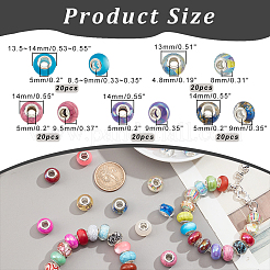 100Pcs 5 Styles Resin & Acrylic European Beads&nbsp;RPDL-NB0001-24