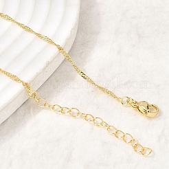 Brass Singapore Chain Necklaces&nbsp;NJEW-D298-01G