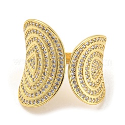 Brass Micro Pave Cubic Zirconia Open Cuff Ring&nbsp;RJEW-C033-04G