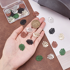 30Pcs 5 Colors Baking Paint Alloy Pendants&nbsp;ENAM-PH0001-86
