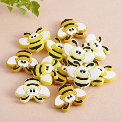 12Pcs 3 Colors Bees Silicone Focal Beads&nbsp;JX658A