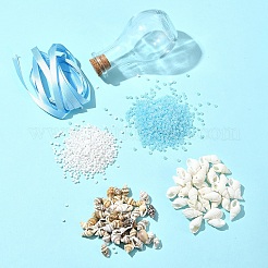 Ocean Beach Theme Glass & Shell Beads Wish Bottle DIY Making Kits&nbsp;DIY-FS0007-57