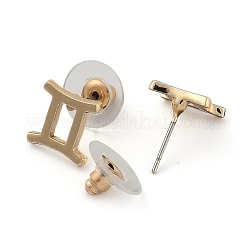 12 Constellation/Zodiac Sign Alloy Stud Earrings&nbsp;EJEW-B025-01G-I