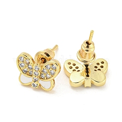 Butterfly Real 18K Gold Plated Brass Stud Earrings&nbsp;EJEW-L269-094G-02
