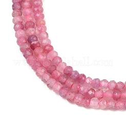 Faceted Rondelle Natural Red Tourmaline Bead Strands&nbsp;G-F289-45