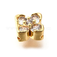 Brass Micro Pave Cubic Zirconia Beads&nbsp;KK-D356-03C-G