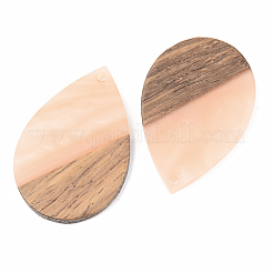 Opaque Resin & Walnut Wood Pendants&nbsp;X-RESI-S389-037A-C02