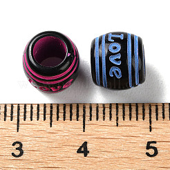 Spray Printed Opaque Acrylic European Beads&nbsp;SACR-P031-33B