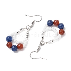 304 Stainless Steel Teardrop Dangle Earrings&nbsp;EJEW-MZ00462-02