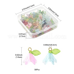 50Pcs Transparent Acrylic Pendants&nbsp;PALLOY-FS00043-02