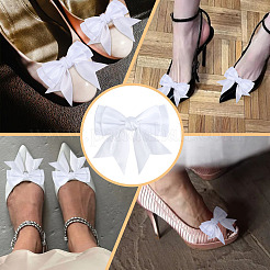 12Pcs Bowknot Polyester Shoe Buckle Clips&nbsp;HJEW-HY00142