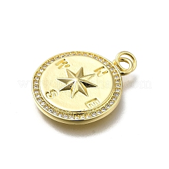 Brass Micro Pave Cubic Zirconia Pendants&nbsp;KK-C090-24G