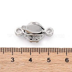 Brass Micro Pave Clear Cubic Zirconia Box Clasps&nbsp;KK-P291-28P