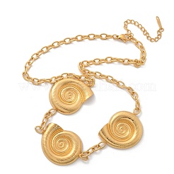 304 Stainless Steel 3 Snail Bib Necklaces for Women&nbsp;NJEW-Z061-05G-02
