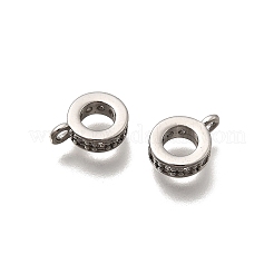 Brass Micro Pave Clear Cubic Zirconia Tube Bails&nbsp;KK-Z126-27P