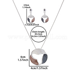 Spiral Donut Zinc Alloy Enamel Pendant Necklaces & Stud Dangle Earrings Sets for Women&nbsp;FS-WGCBC97-01