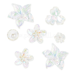 20Pcs 5 Styles UV Plating Acrylic Beads Caps&nbsp;TACR-FS0001-60
