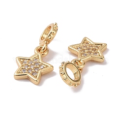 Brass Micro Pave Clear Cubic Zirconia Pendants&nbsp;KK-G420-04G