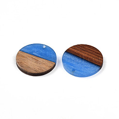 Opaque Resin & Walnut Wood Pendants&nbsp;RESI-S389-025A-C01