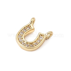 Brass Micro Pave Clear Connector Charms&nbsp;CU-CBA3D76-01G