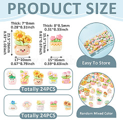 48Pcs 2 Styles Opaque Resin Cabochons&nbsp;RESI-TA0005-56