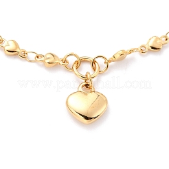 304 Stainless Steel Heart Charm Bracelets&nbsp;STAS-B021-12