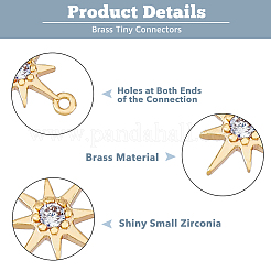 20Pcs 2 Colors Brass Clesr Cubic Zirconia Connector Charms&nbsp;FIND-HY0001-20