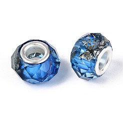 Transparent Resin Rondelle European Beads&nbsp;RESI-N044-01K