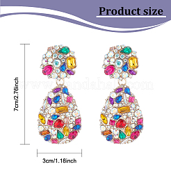 2 Pairs 2 Colors Rhinestone Teardrop Dangle Stud Earrings&nbsp;EJEW-AN0001-95
