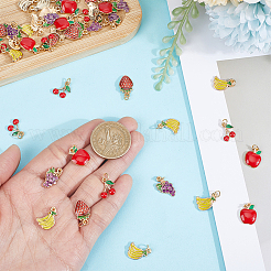 80Pcs 5 Style Fruit Alloy Enamel Pendants&nbsp;PALLOY-HY00076