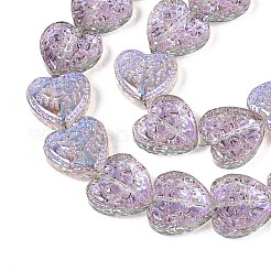 Electroplate Transparent Glass Beads Strands&nbsp;EGLA-N017-04D