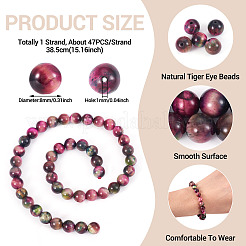 1 Strand Natural Tiger Eye Beads Strands&nbsp;G-TA0002-70A