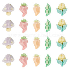 20Pcs 5 Styles Flocking Opaque Resin Cabochons&nbsp;CRES-TA0001-81
